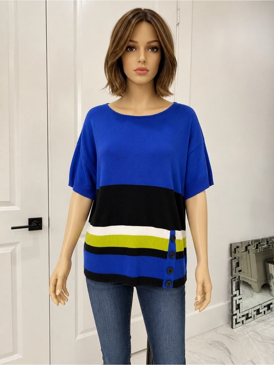 Cable & Gauge Tops - Cable & Gauge Royal Blue Knit Top Sise M